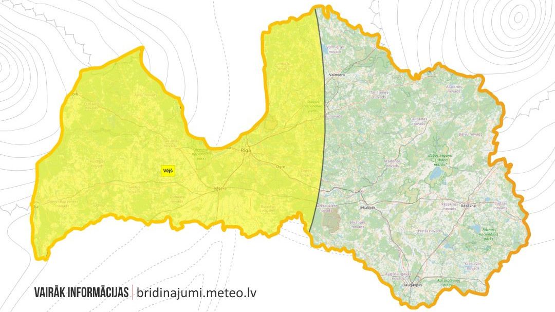 Piektdien un sestdien Latvijā gaidāms vējains un lietains laiks