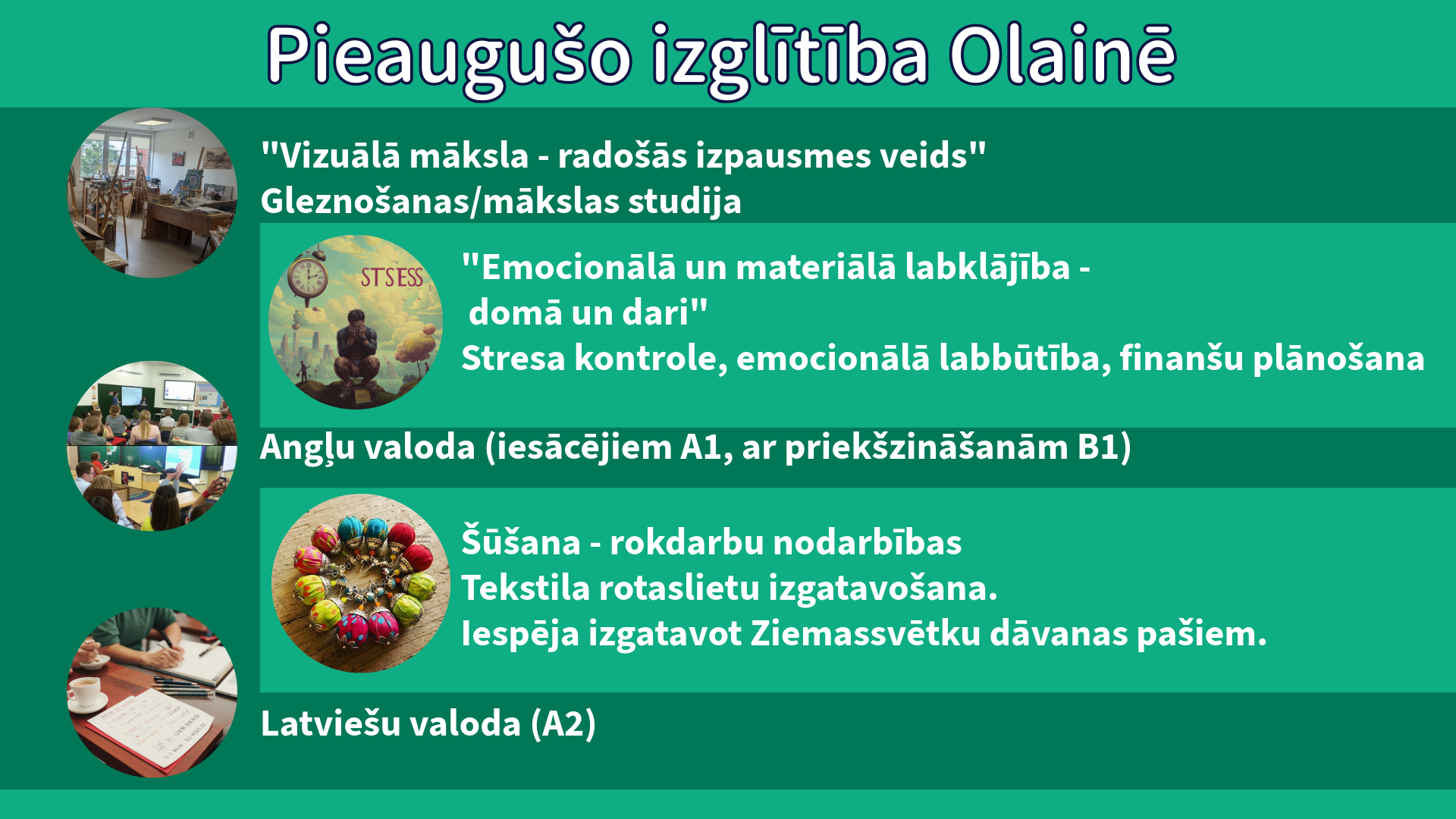 Mūžizglītības iespējas Olaines Pieaugušo izglītības centrā